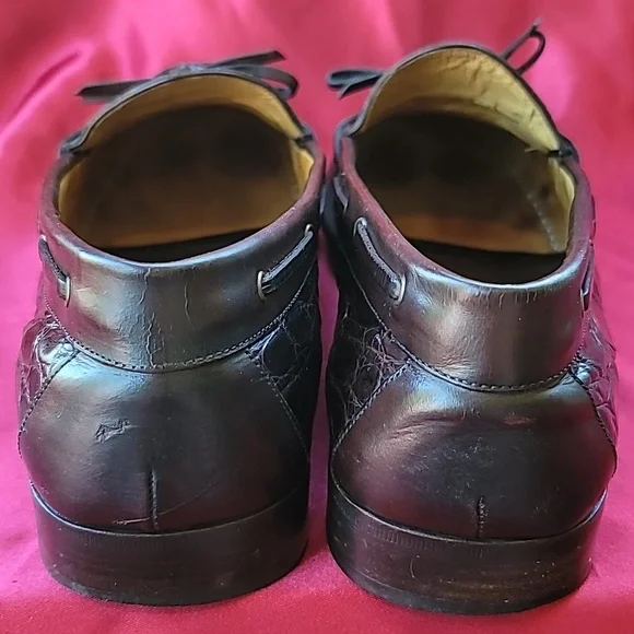 COLE HAAN sz11 Genuine Alligator Handmade Italian Boat Shoe Loafer